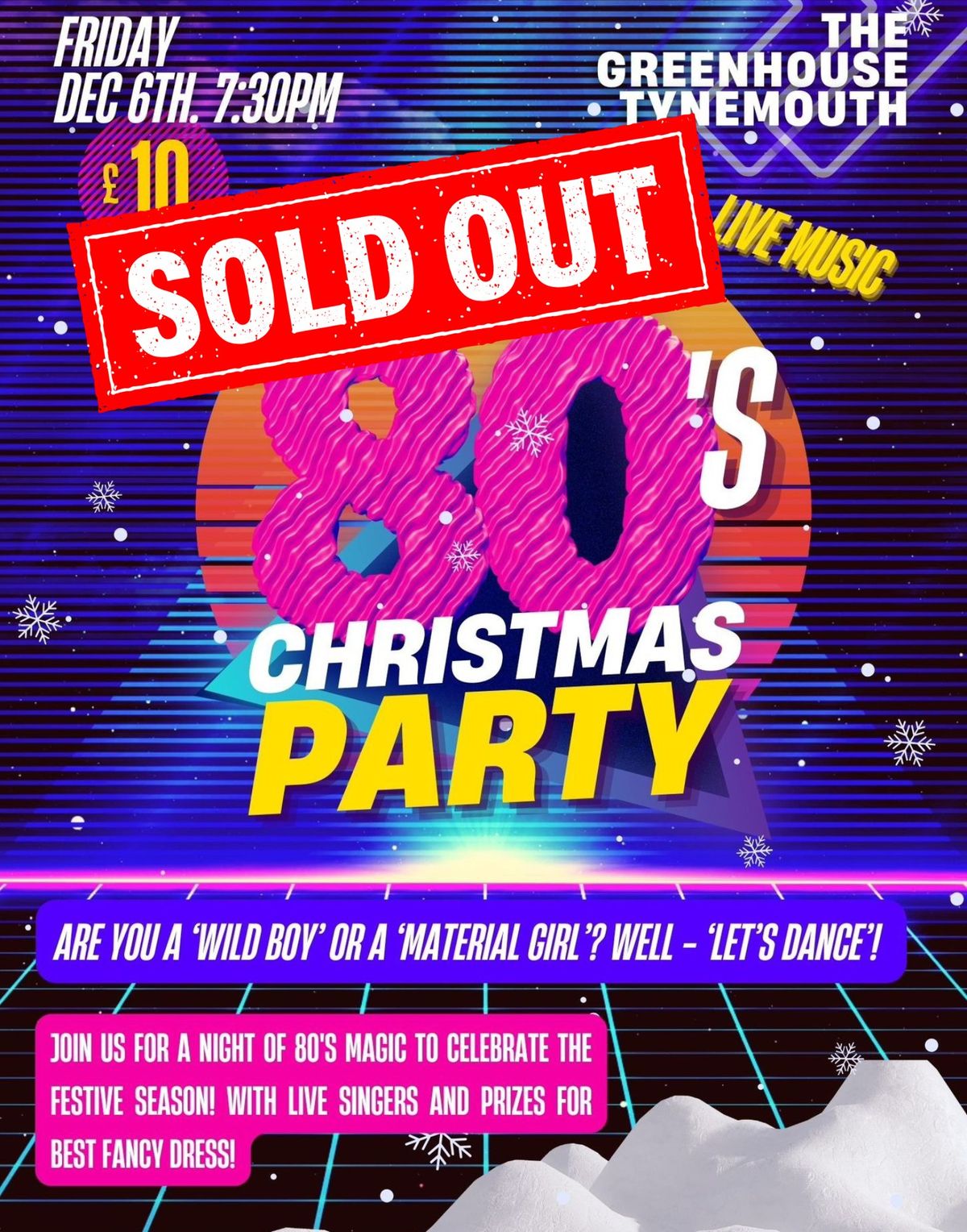 80\u2019s Christmas Party Night The Greenhouse *SOLD OUT*