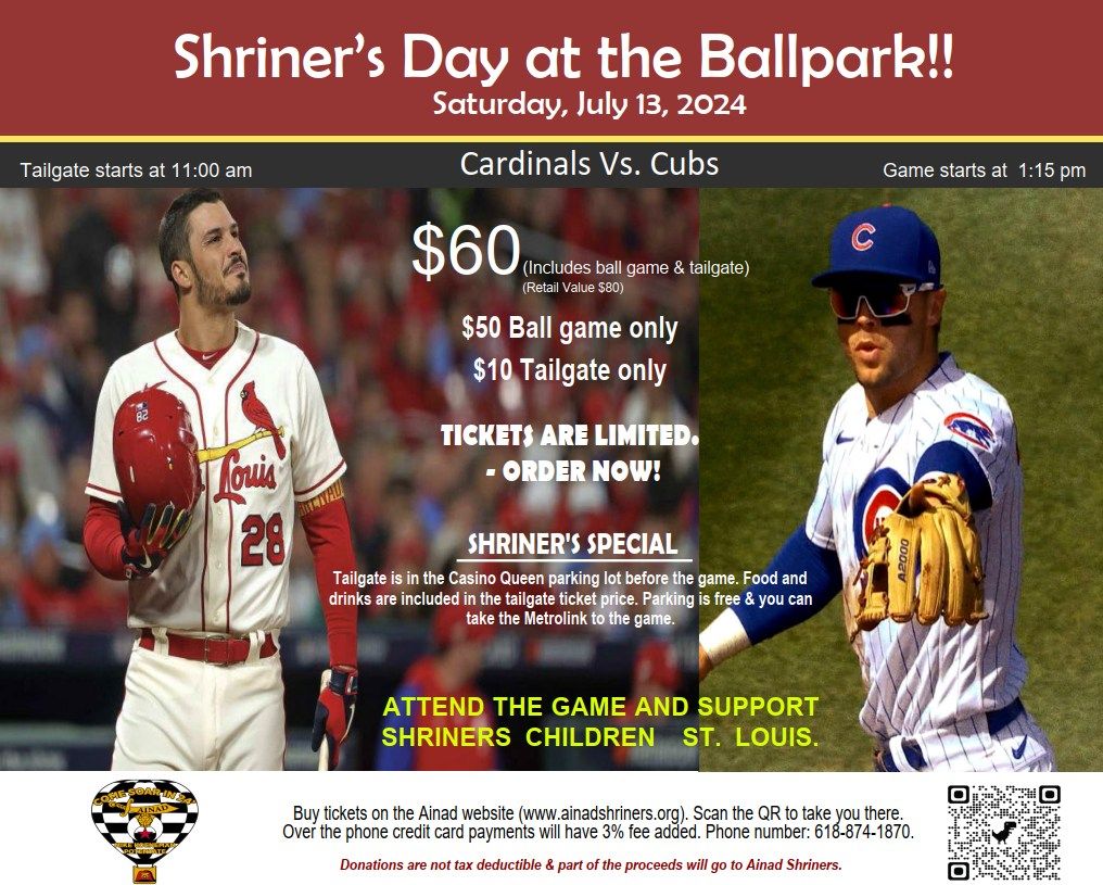 Shriner's Day At The Ballpark - CARDS vs CUBS!