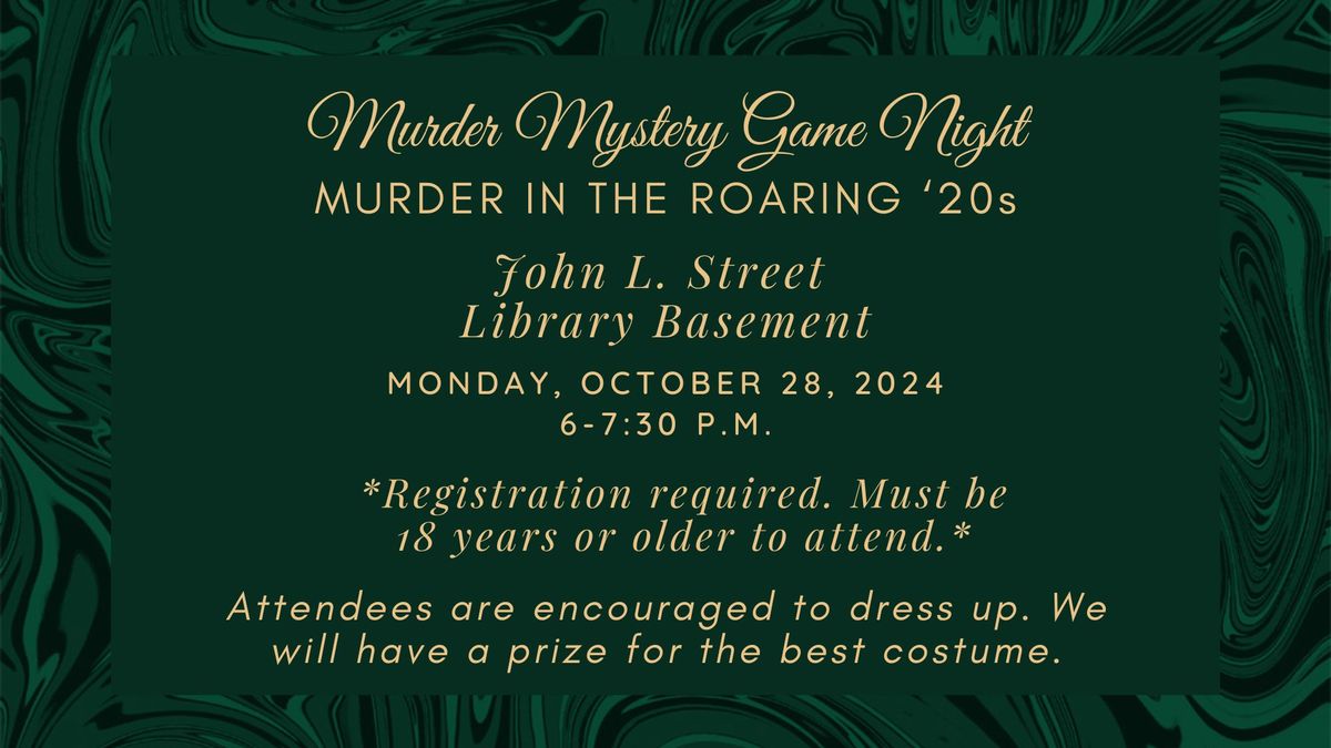 Murder in the Roaring '20s: A Murder Mystery Game Night