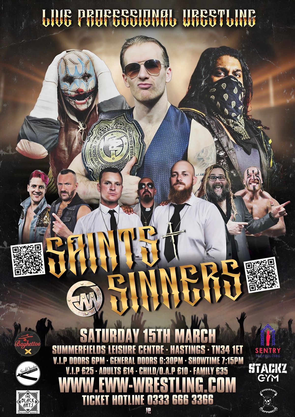 Live professional wrestling returns to Hastings\u2026EWW: Saints & Sinners