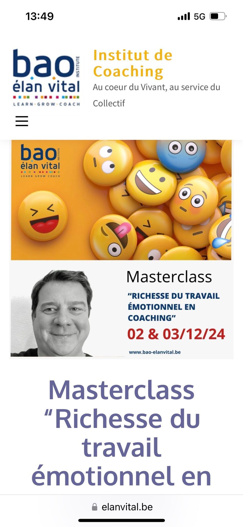 Richesse du travail \u00e9motionnel en coaching: masterclasse pour coachs