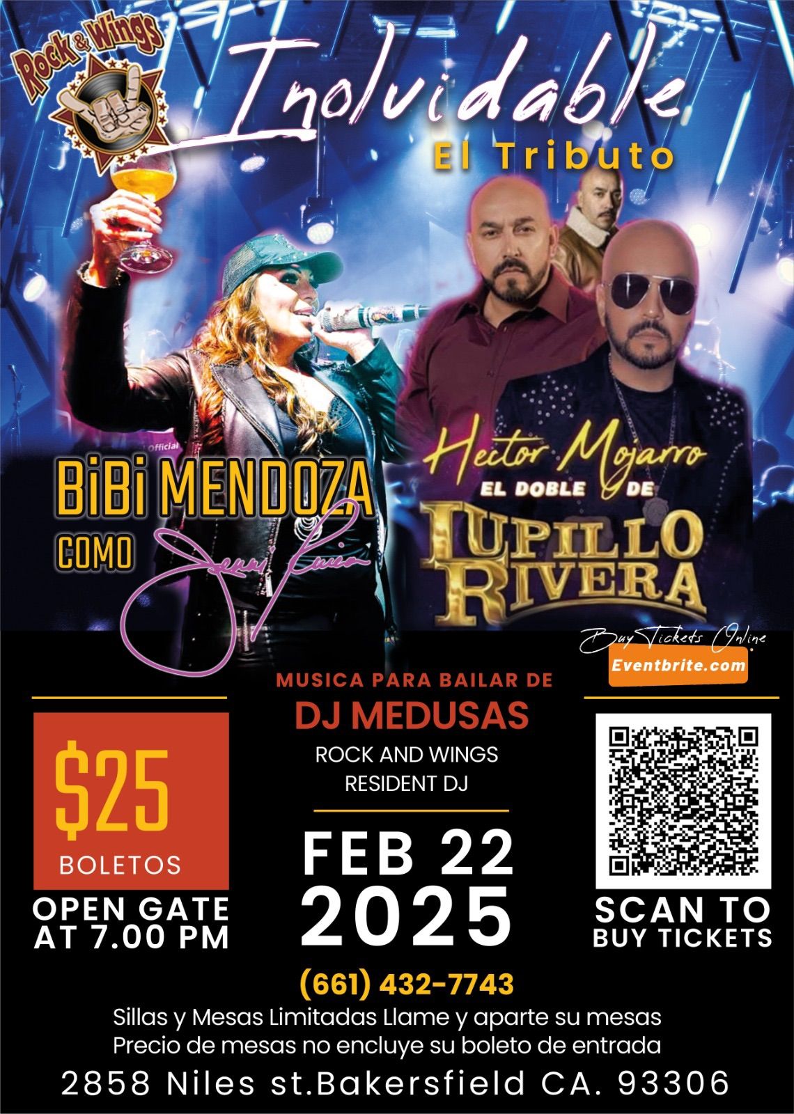 GRAN TRIBUTO A JENNI RIVERA Y LUPILLO RIVERA EN ROCK & WINGS EAST SIDE