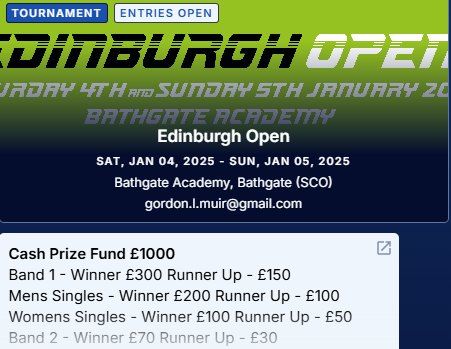 Edinburgh Open Table Tennis Championships