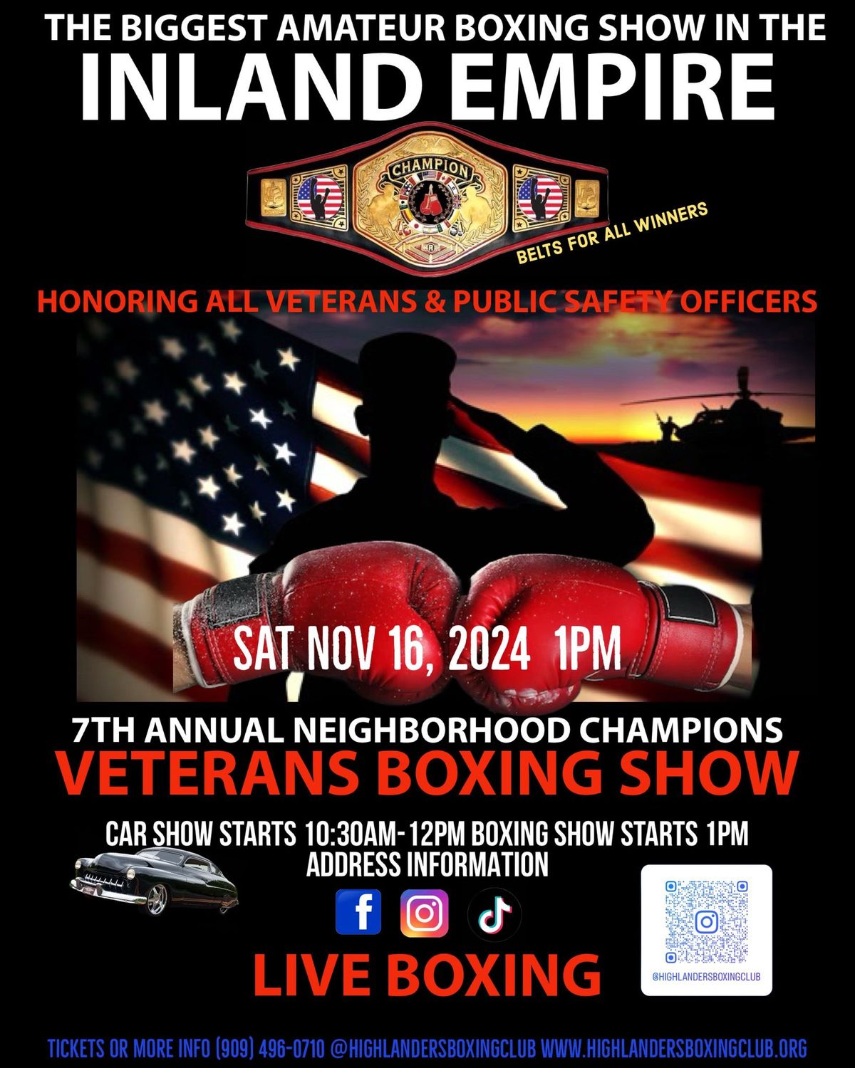 7th Annual Neighborhood Champions Veterans\/ Public Safety BOXING SHOW 