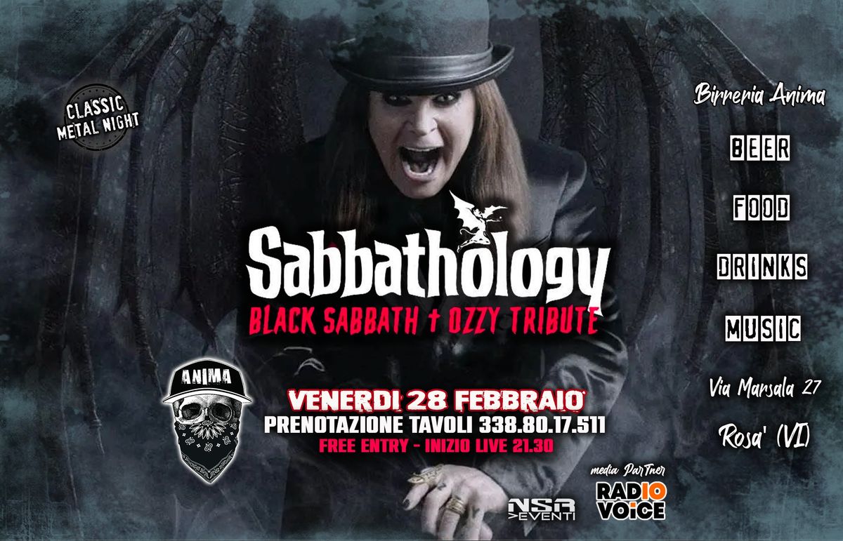 Sabbathology - Black Sabbath & Ozzy tribute @Anima (Cena + Live)