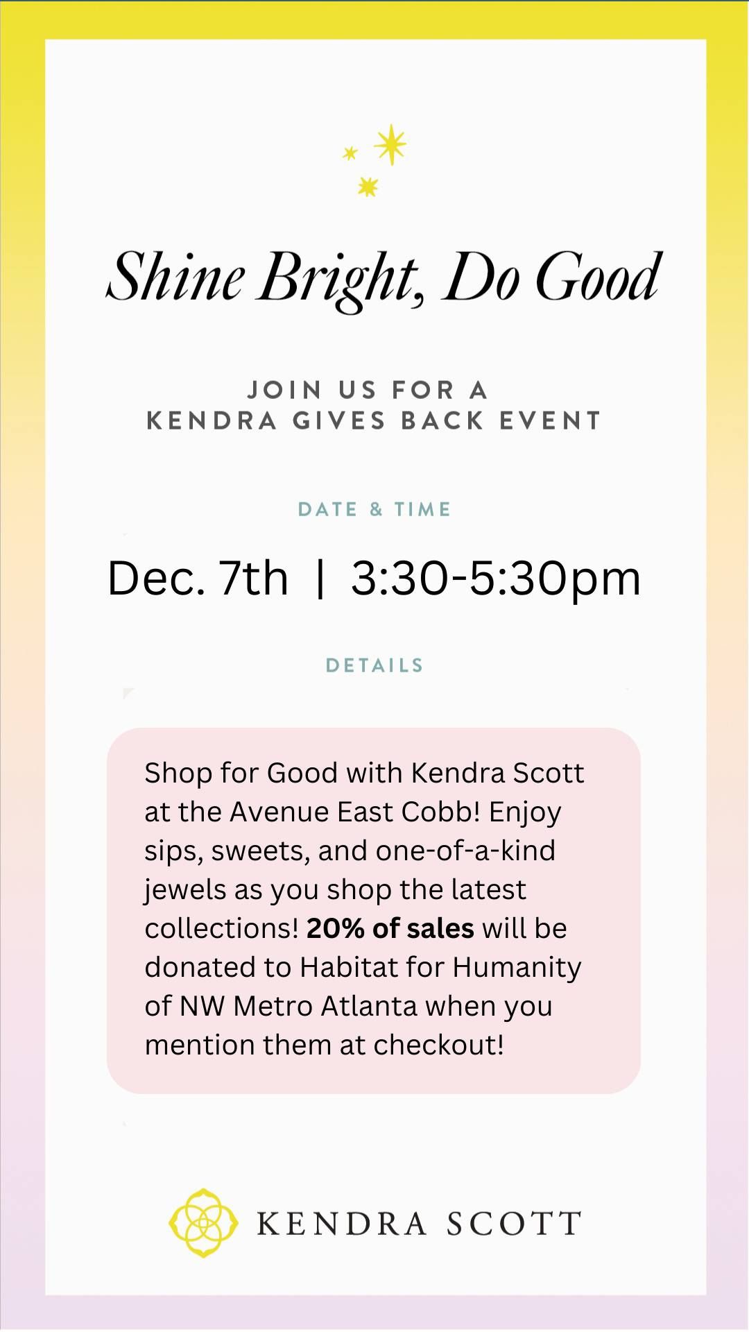 Kendra Scott Give Back Event