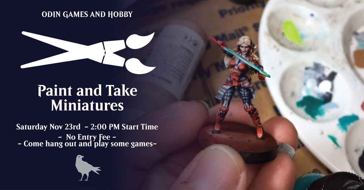 Paint and Take Miniatures - Hobby night - Oct 26th