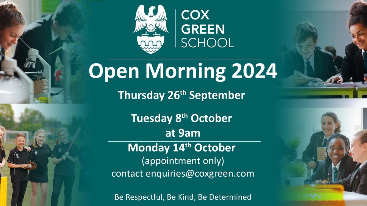 Open Morning - Monday 14th October 2024 (By Appointment Only)