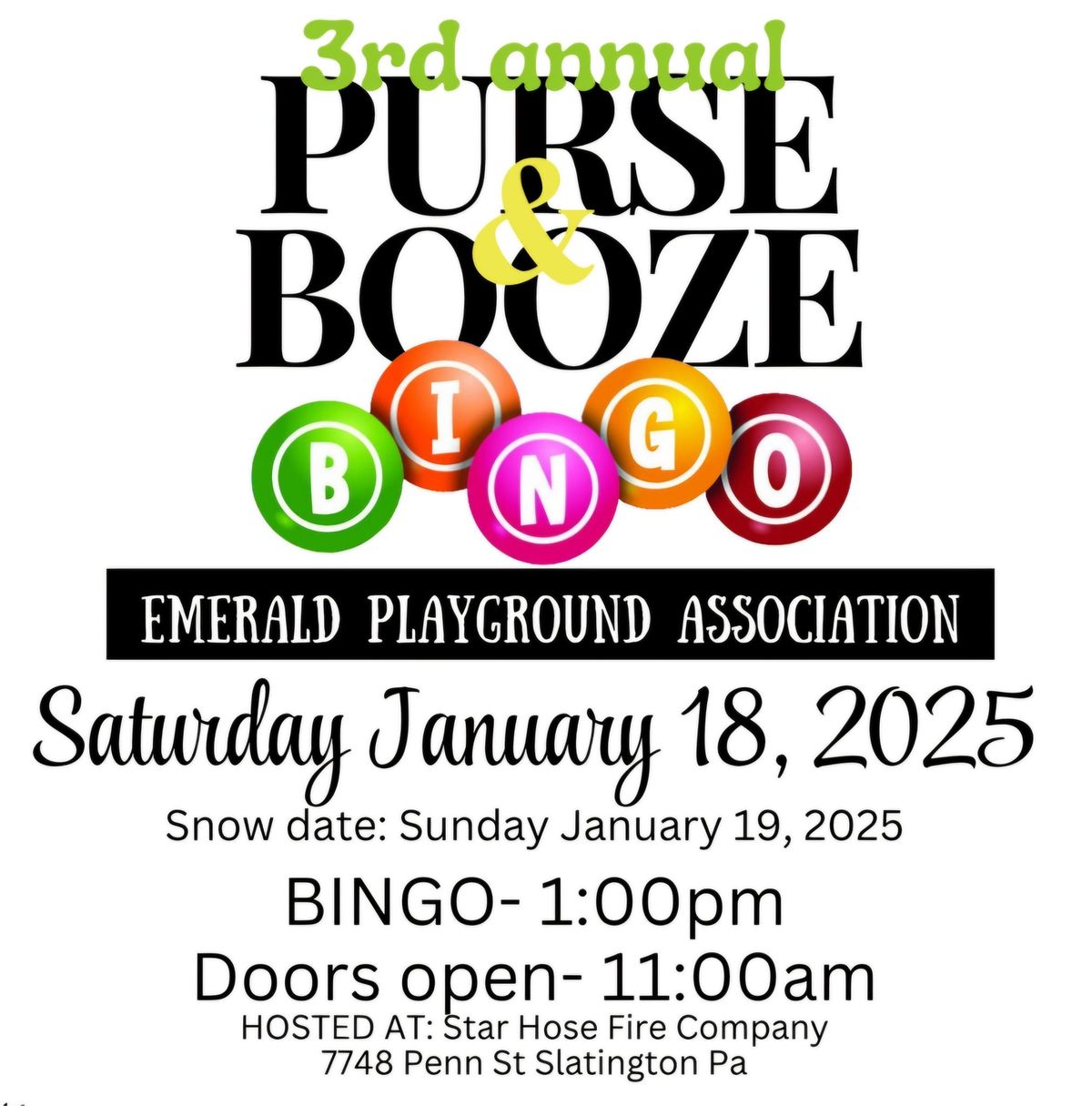 Purse & Booze bingo