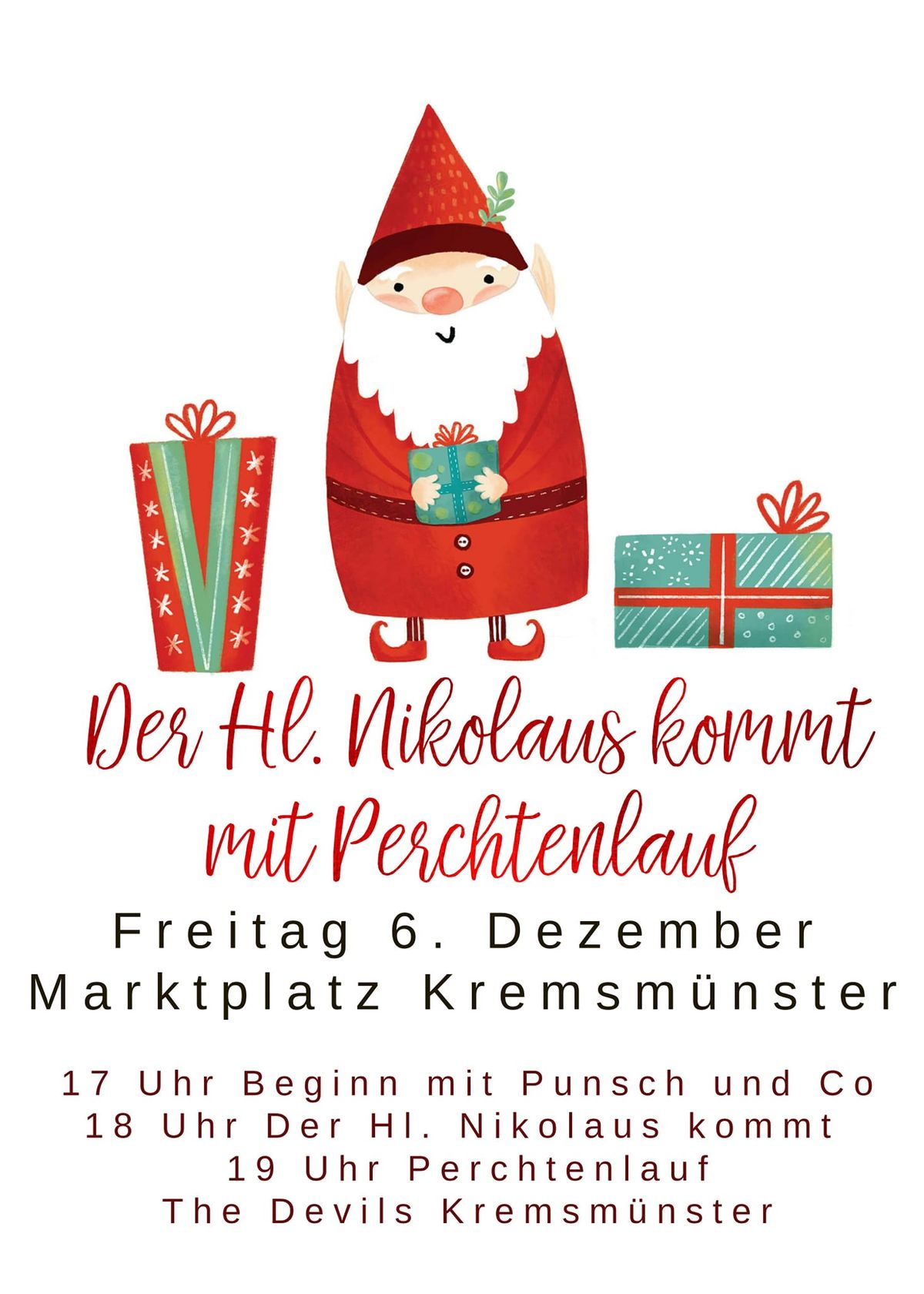 Der Hl. Nikolaus kommt mit Perchtenlauf