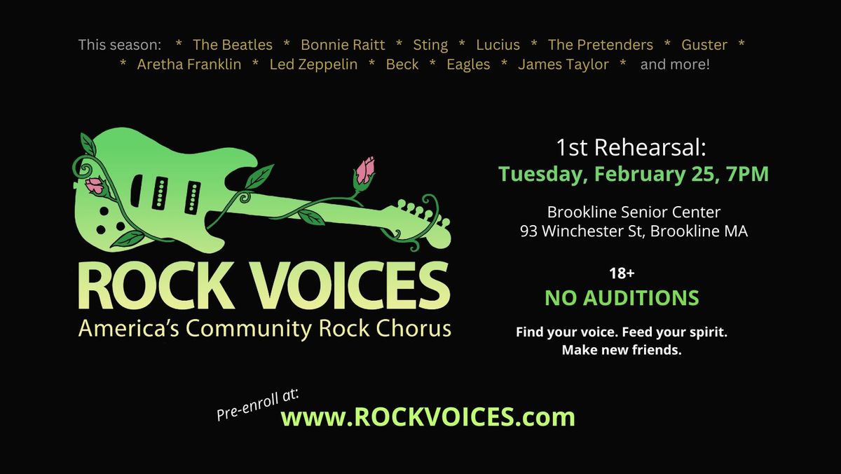 Rock Voices BROOKLINE - 1st Rehearsal of Spring 2025 Season!