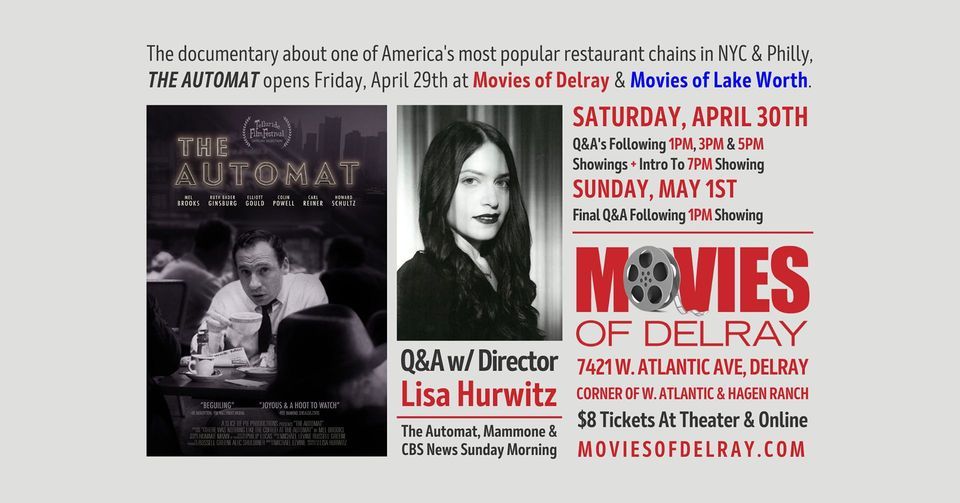 THE AUTOMAT + Q&A w/ Director Lisa Hurwitz, Movies of Delray, Delray