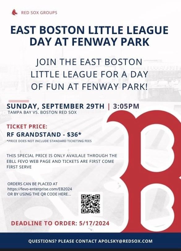 East Boston Little League Day at Fenway Park & Kids Run the Bases!