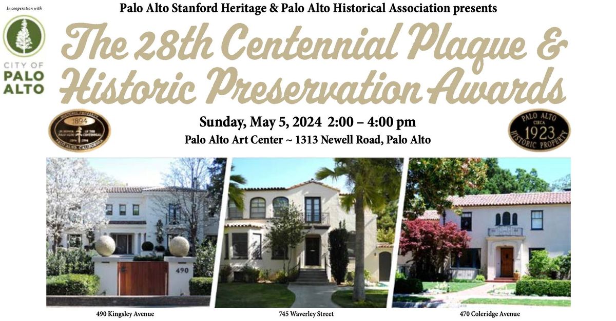 The 28th Centennial Plaque and Historic Preservation Awards with Guest Speaker Steven Eichler