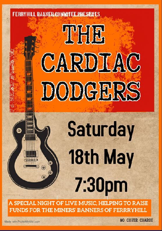 LIVE MUSIC - THE CARDIAC DODGERS - Miners' Banner Fundraiser