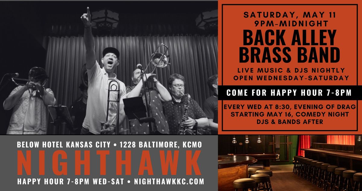 Back Alley Brass Band at Nighthawk on Saturday, May 11 at 9PM