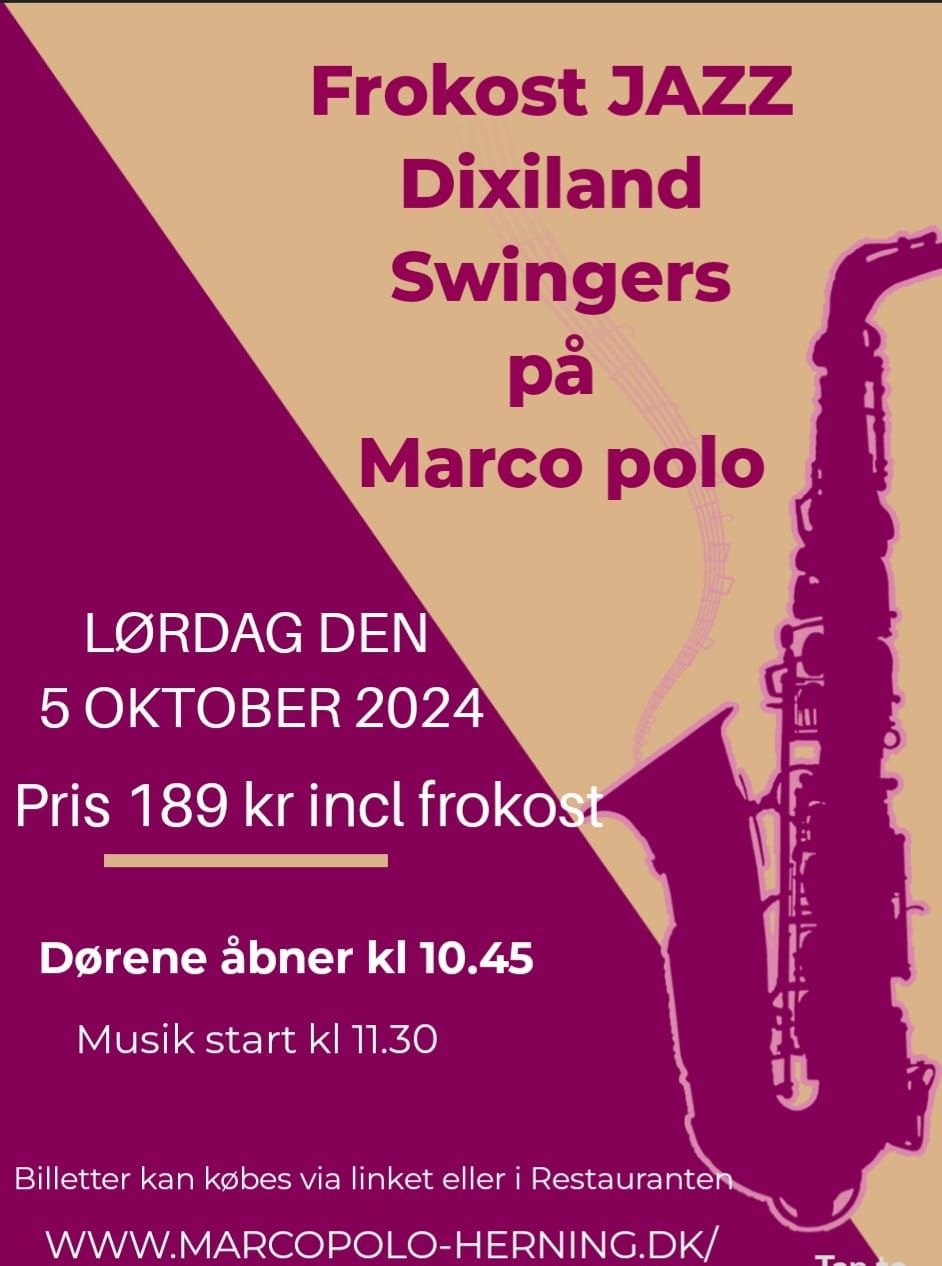 Frokost JAZZ med Dixiland Swingers incl frokost 