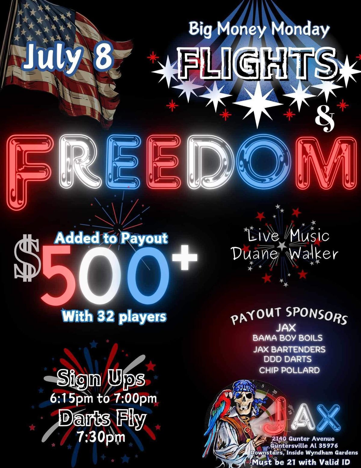 Big Money Monday "Fights & Freedom" $500+ payout 