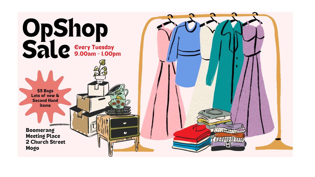 OpShop Tuesday at Boomerang Meeting Place