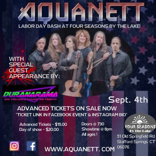 Aquanetts Labor Day Weekend Bash At The Four Seasons By The Lake W Special Guest Duranarama Four Seasons By The Lake Stafford 4 September To 5 September