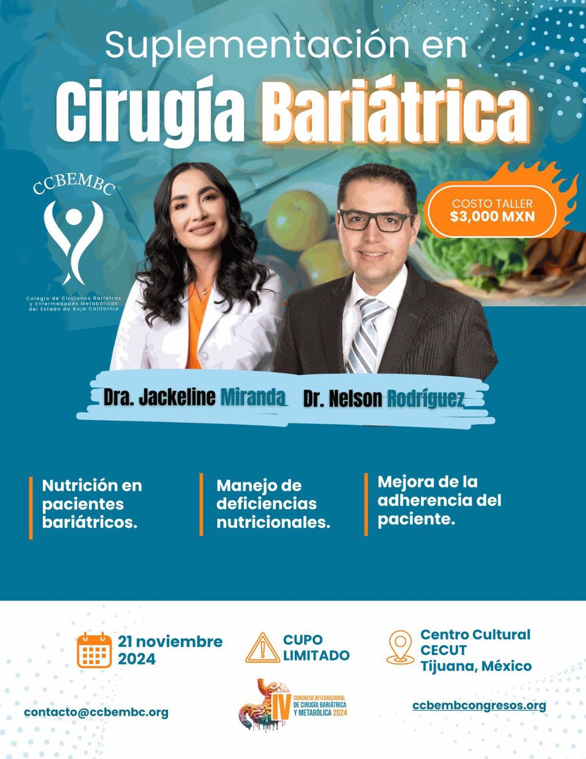 IV CONGRESO INTERNACIONAL DE CIRUG\u00cdA BARI\u00c1TRICA Y METAB\u00d3LICA 2024