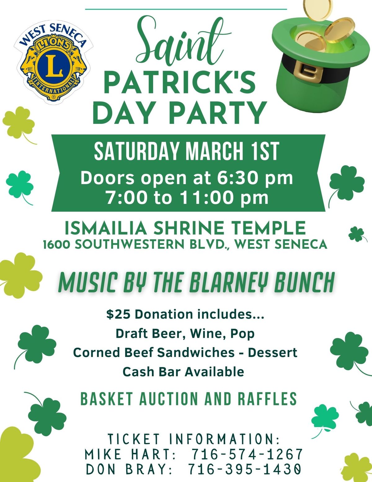 West Seneca Lions - St Paddy's Day Party