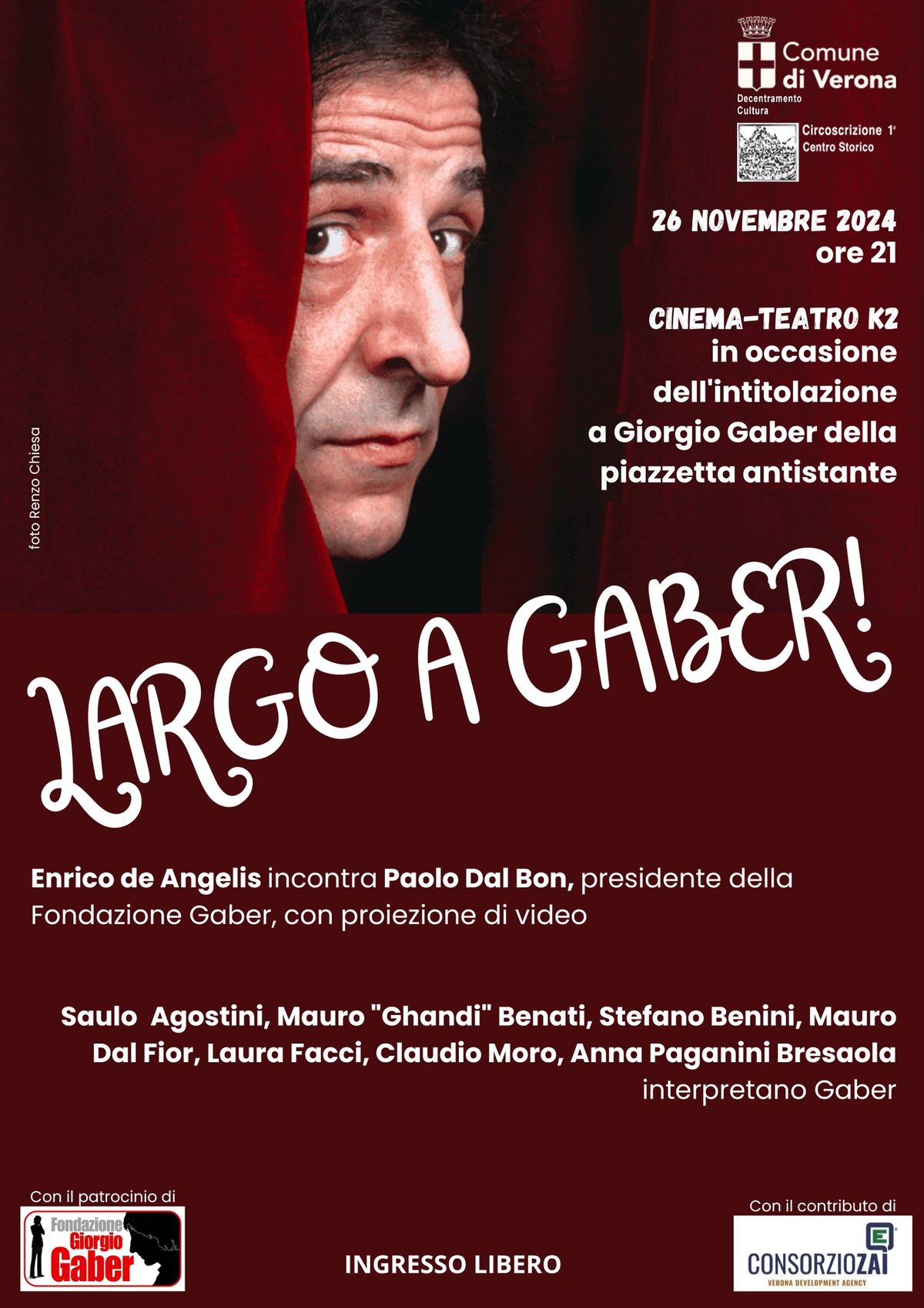 Largo a Gaber! Musica, video, chiacchiere