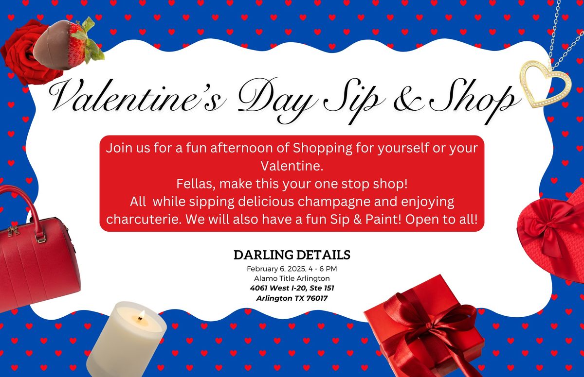 Valentine's Day Sip, Shop & Paint!