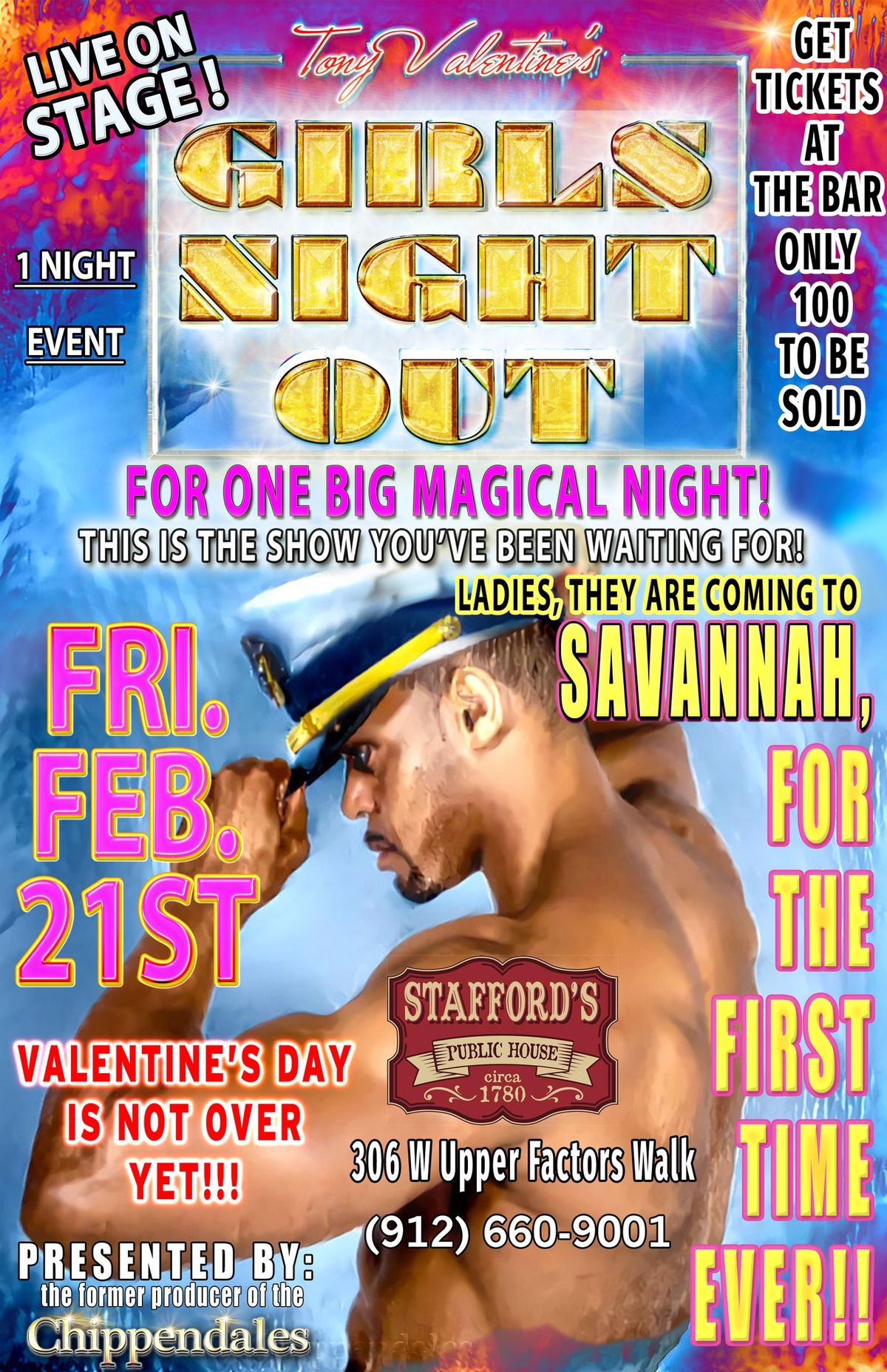 Tony Valentine's Girl's Night Out ~  LIVE in Savannah, Ga. @ Stafford's Public House