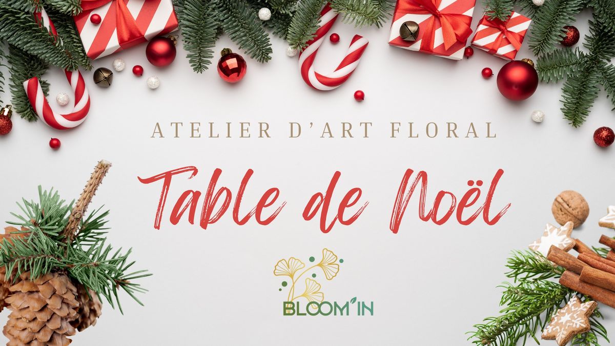 Atelier d'art floral enfant - Table de No\u00ebl 