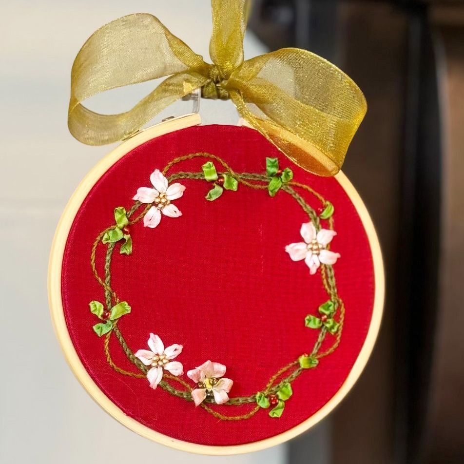 Silk Ribbon Embroidery \u2013 Christmas Decoration Workshop