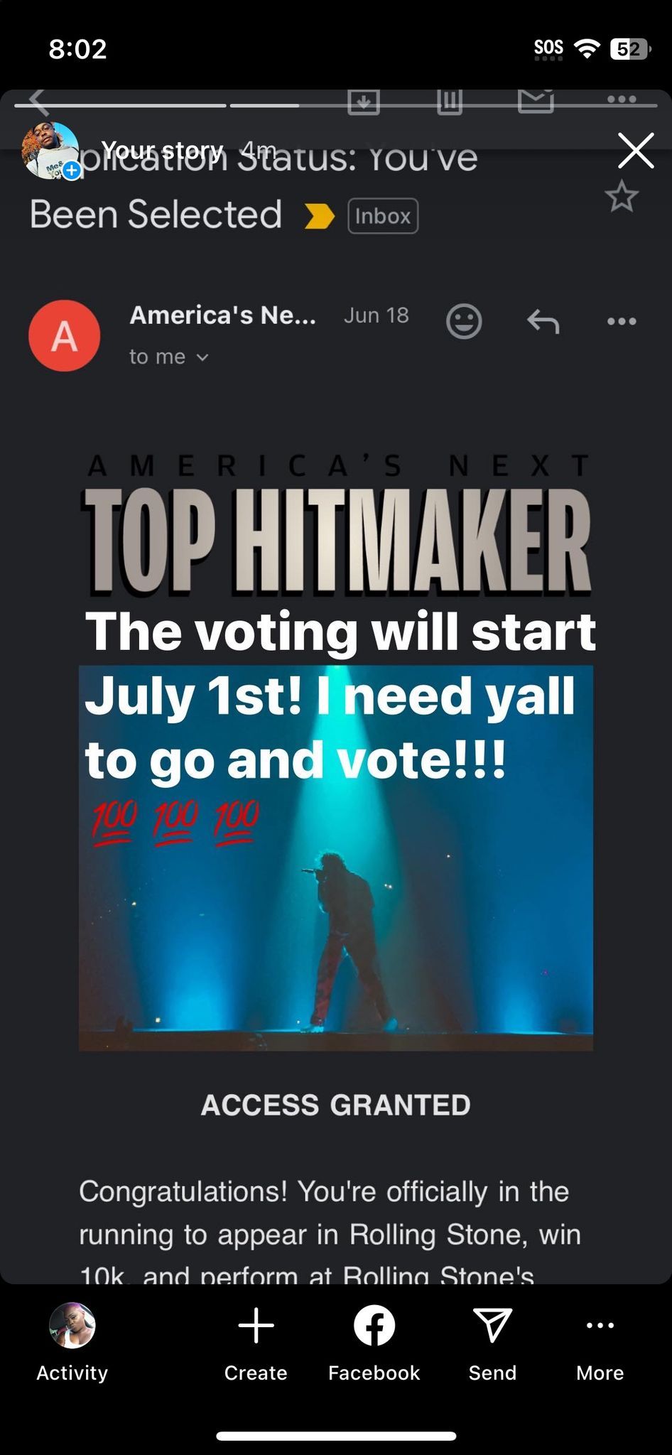 America\u2019s next Top Hitmaker! It time to vote for BAK!!!!???????