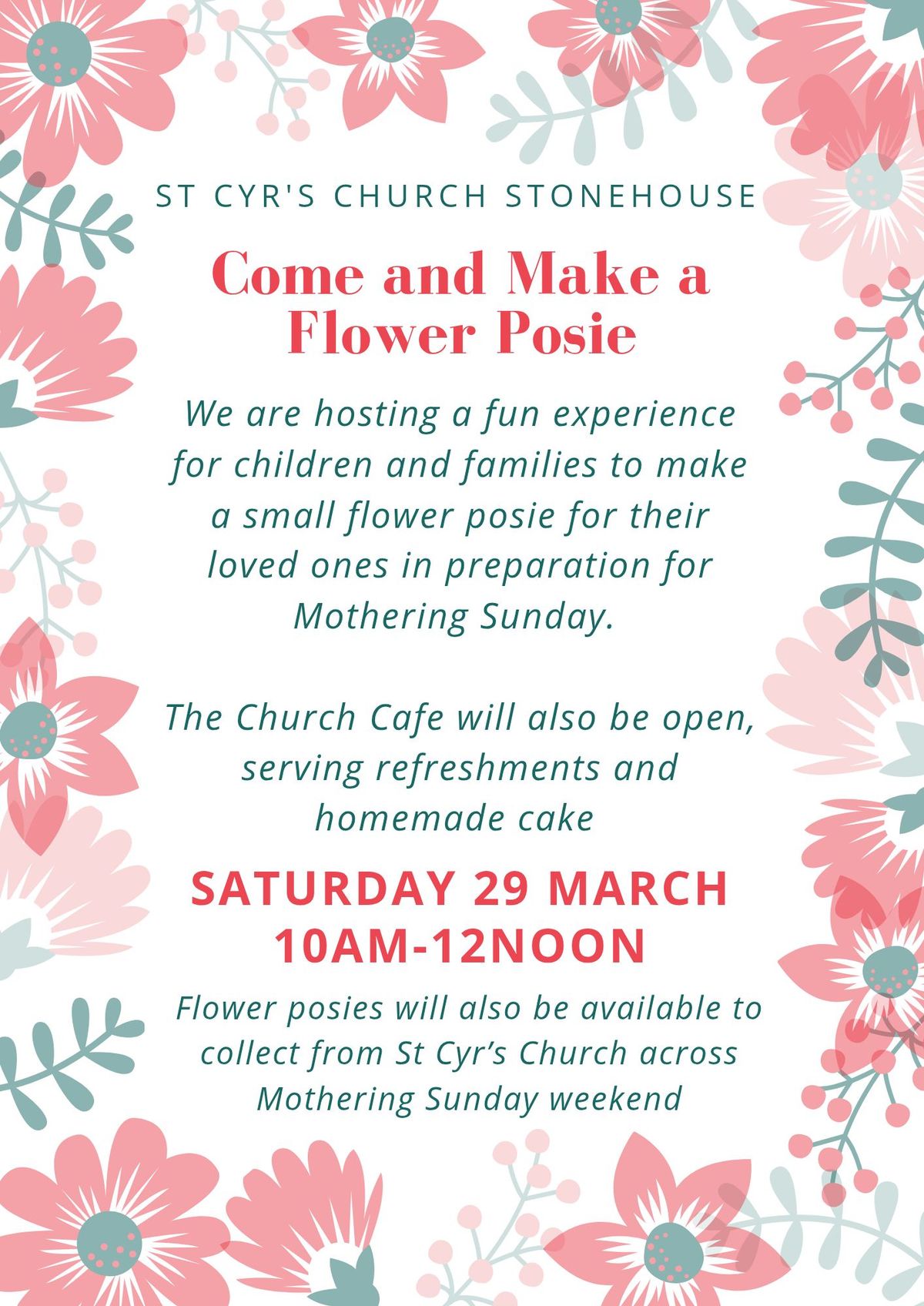 Come and make a flower posie 