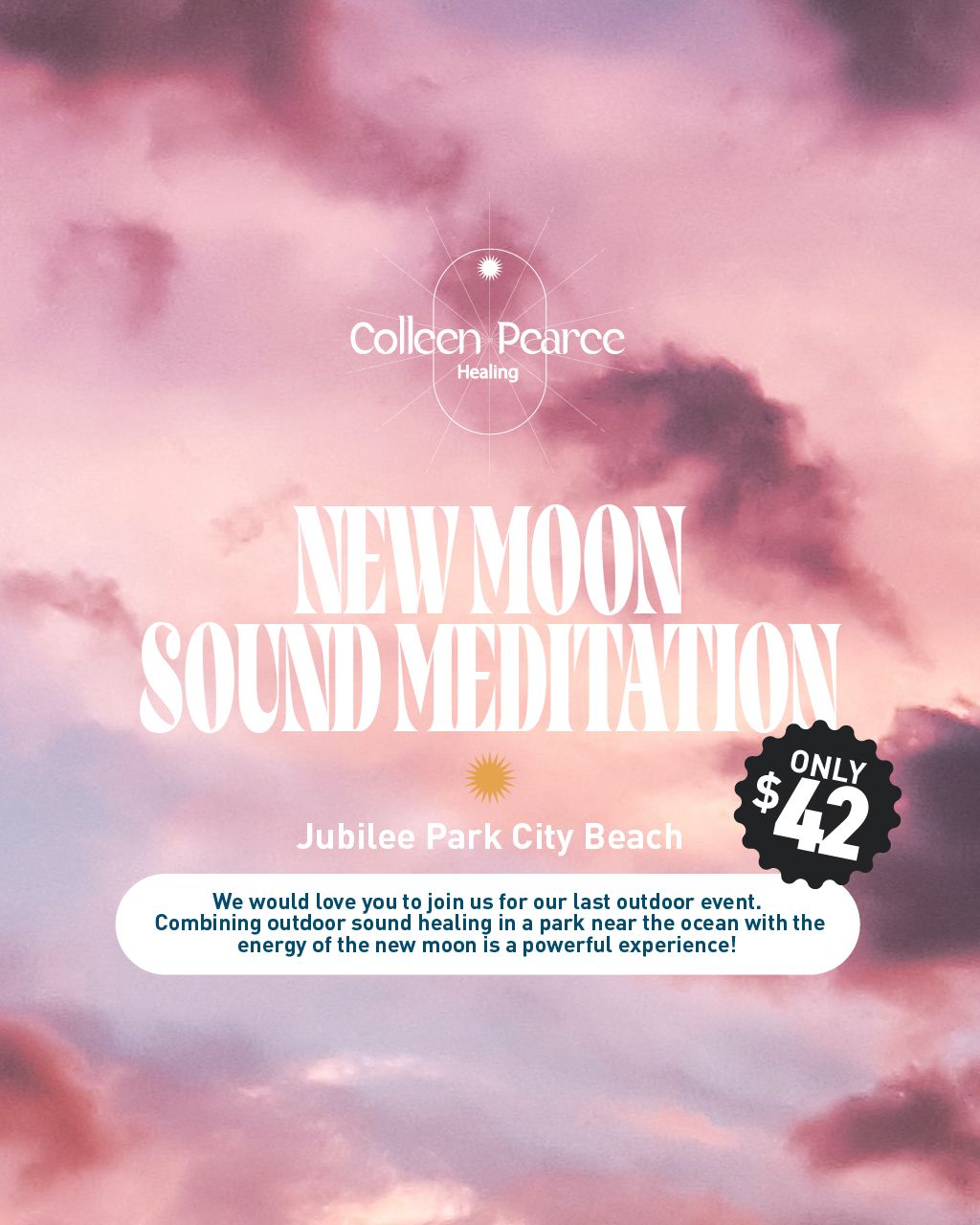 New moon sound meditation outdoors in nature