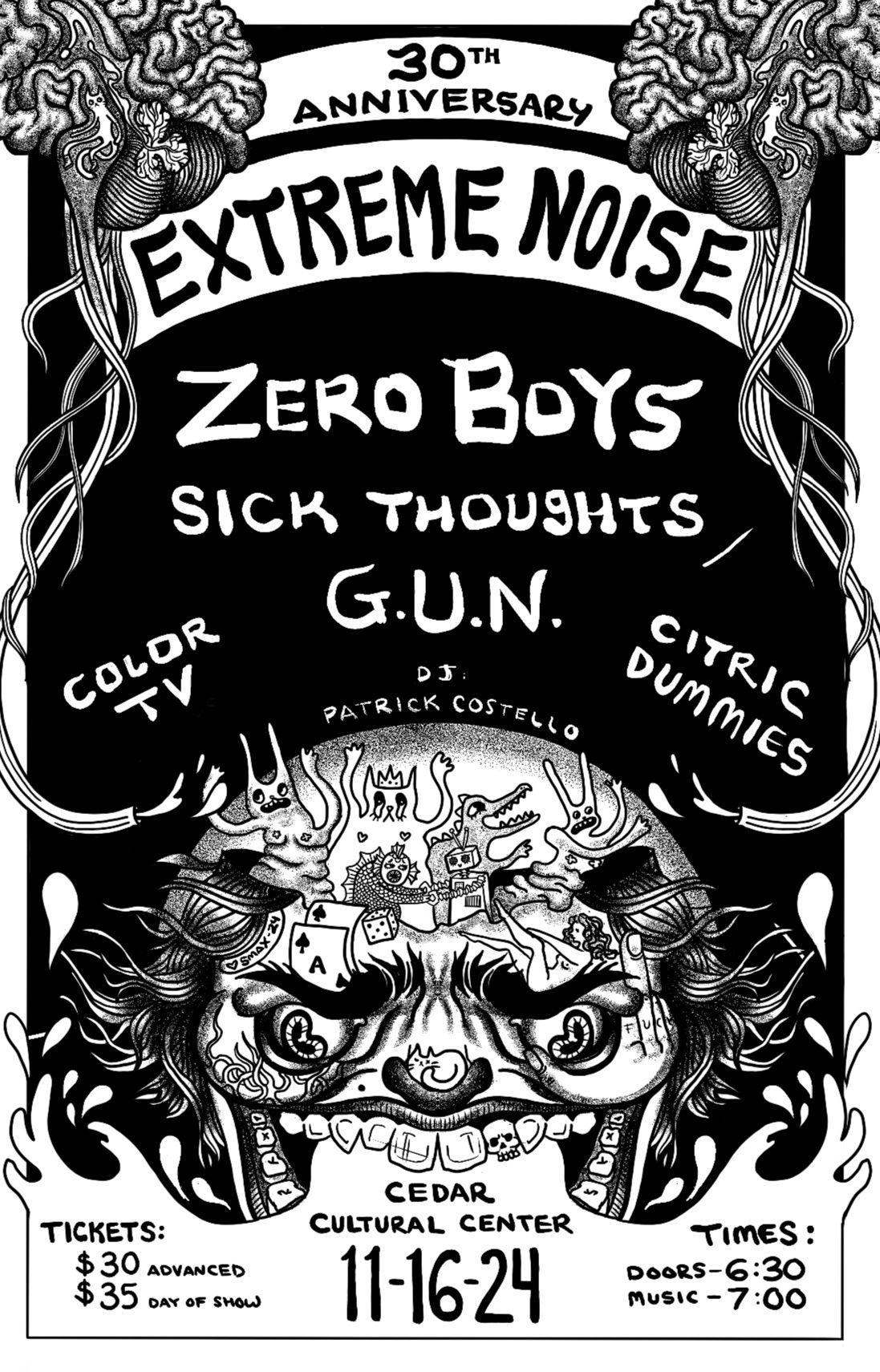 Zero Boys, Sick Thoughts, G.U.N., Color TV, Citric Dummies