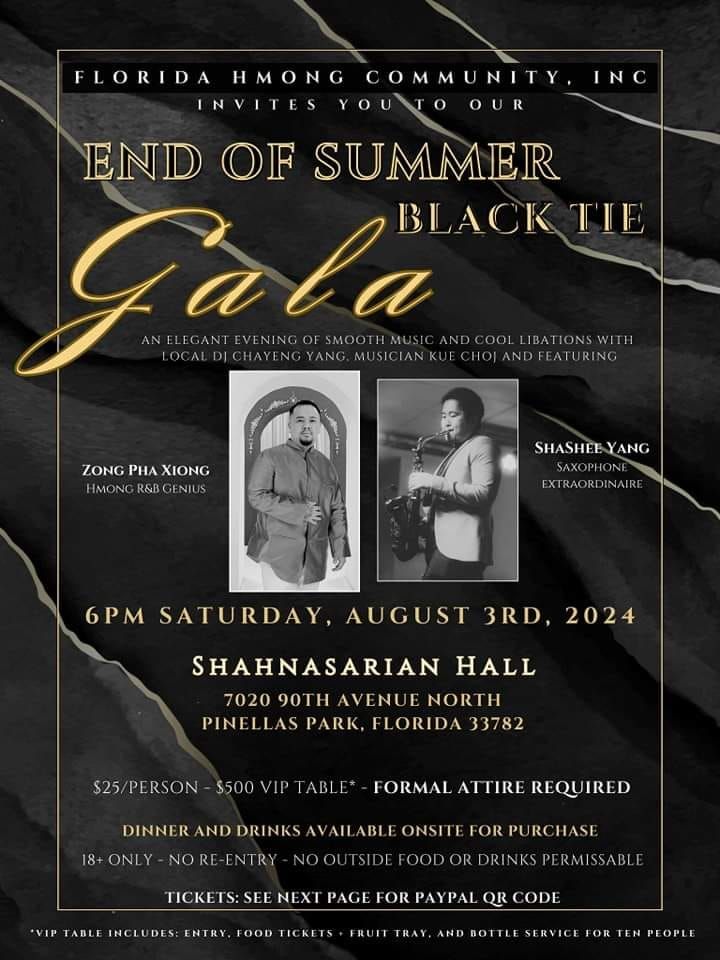 Florida Hmong Community, Inc. End of Summer Black Tie Gala Fundraiser