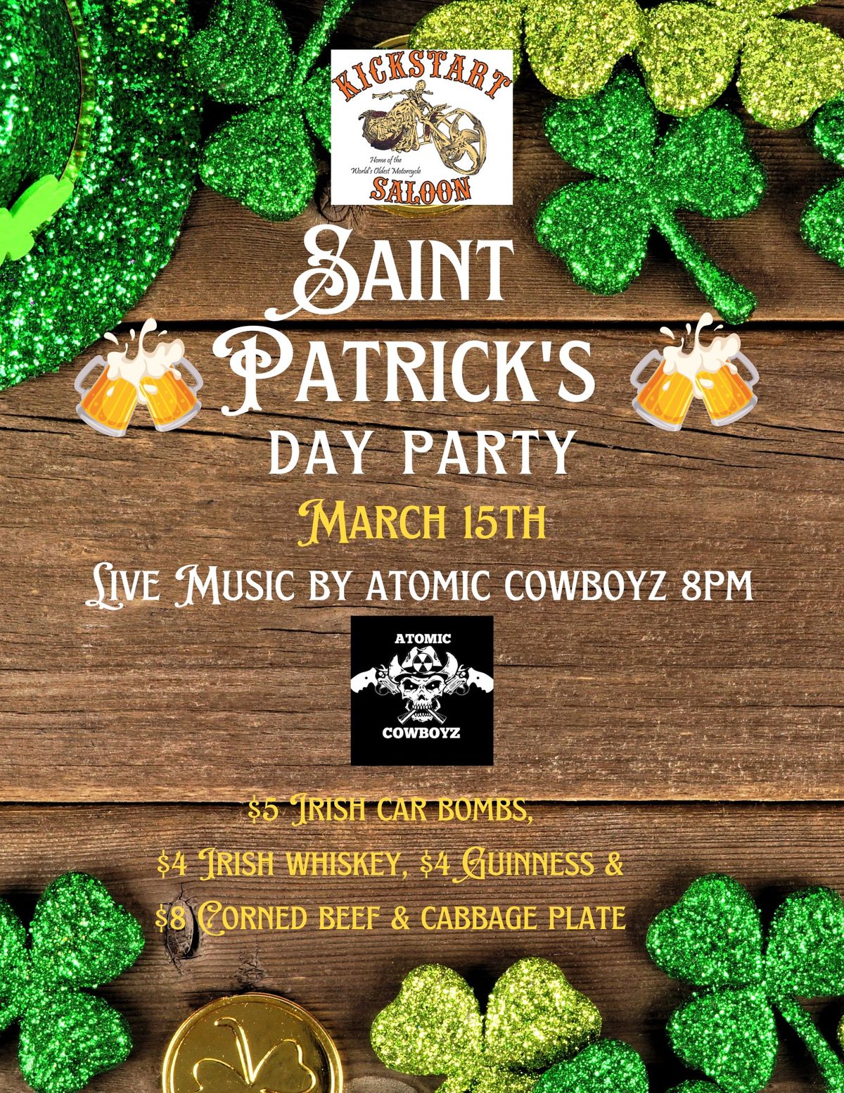 St.Patrick\u2019s Day Party with Atomic Cowboyz! \ud83e\udd73\u2618\ufe0f