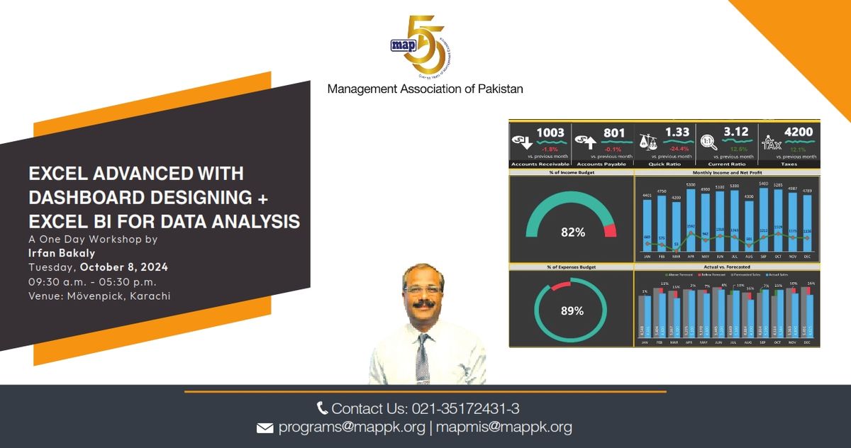 Excel Advanced with Dashboard Designing + Excel BI for 