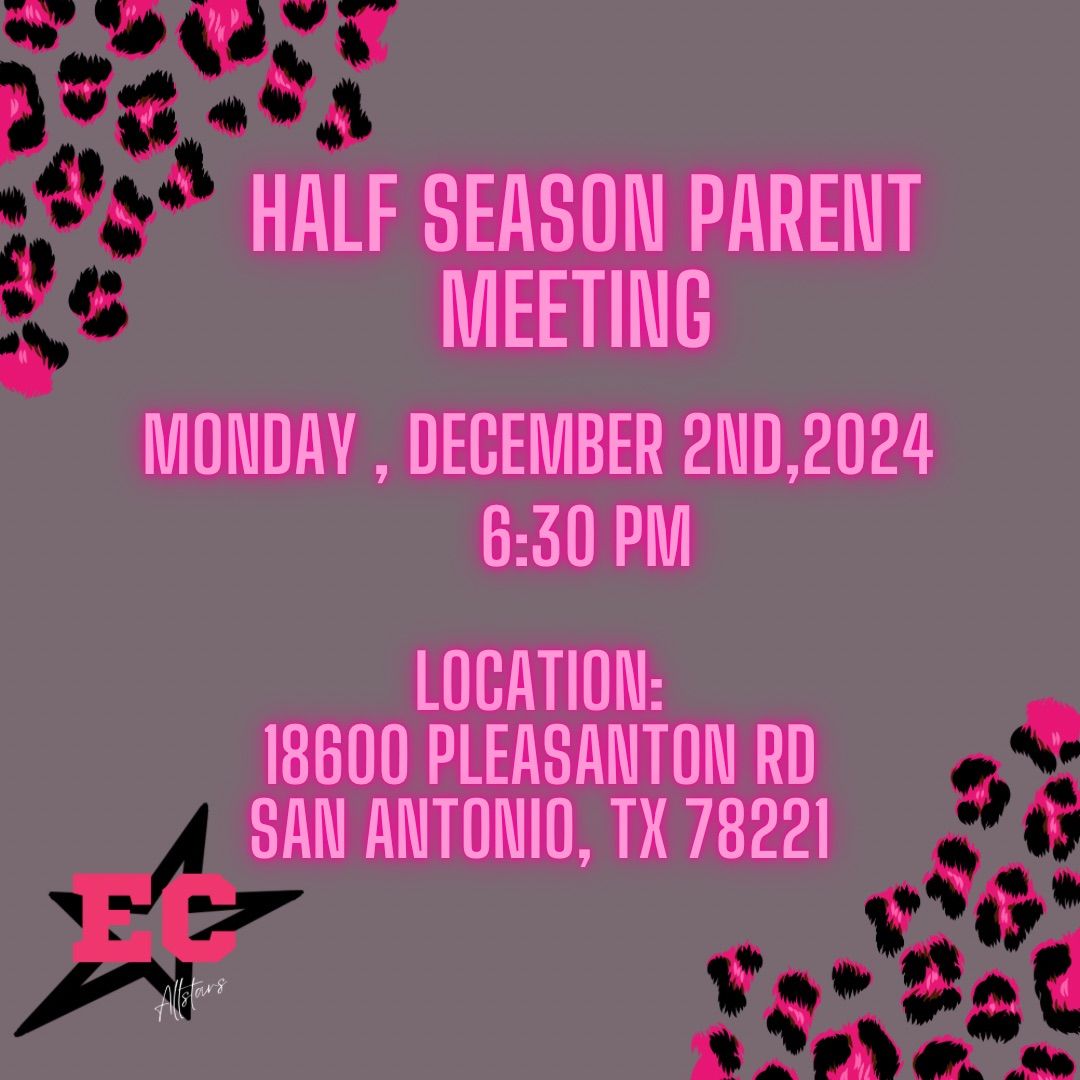 Parent Meeting for Half Season Team