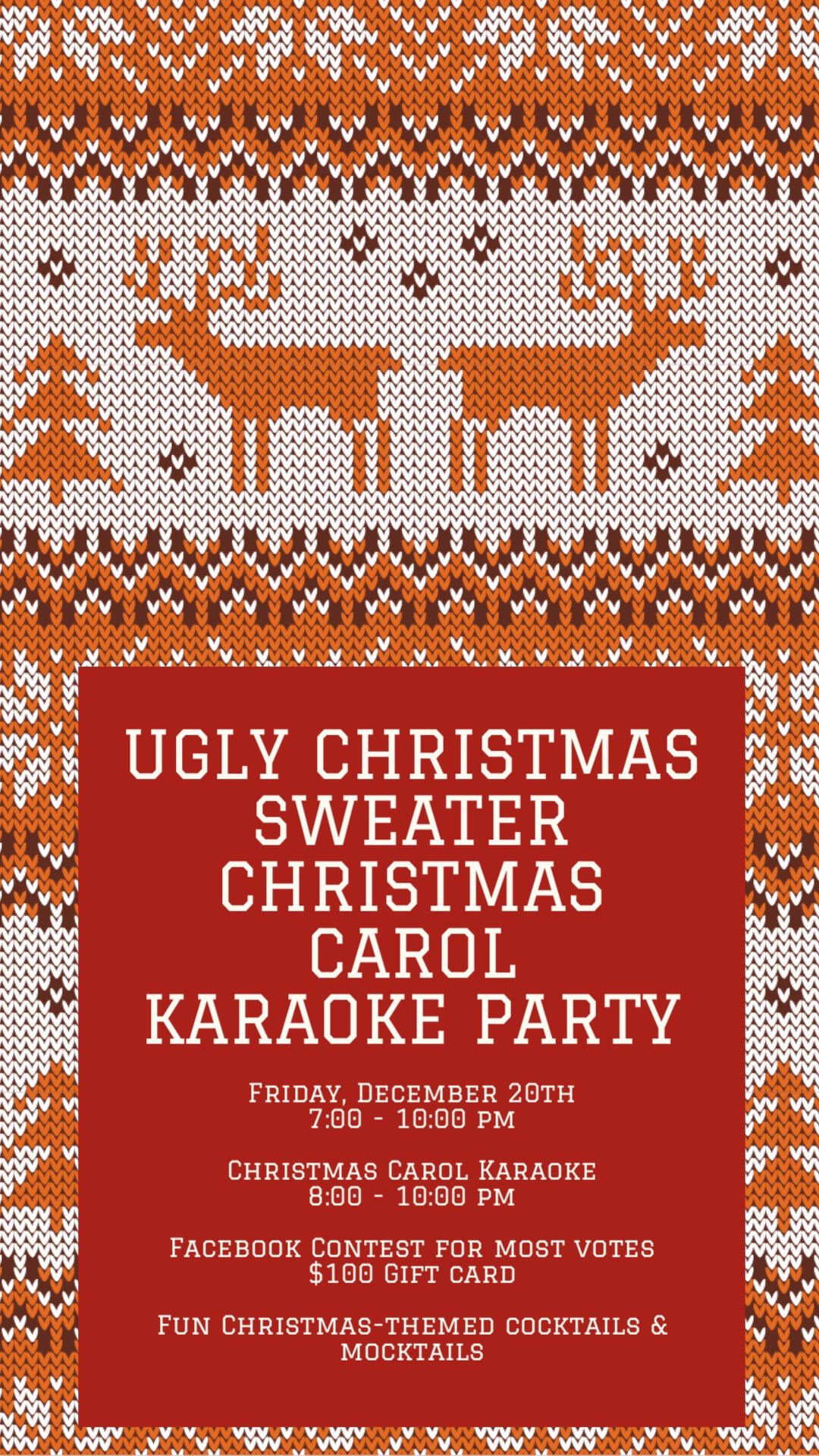 Ugly Sweater Christmas Carol Karaoke Party