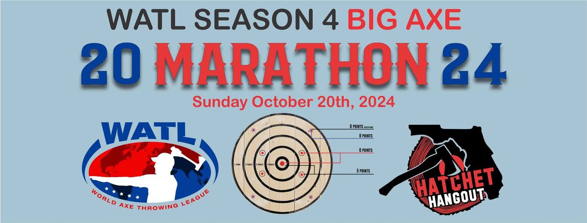 Hatchet Hangout - 2024 WATL Season 4 BIG AXE Marathon - Axe throwing St Pete