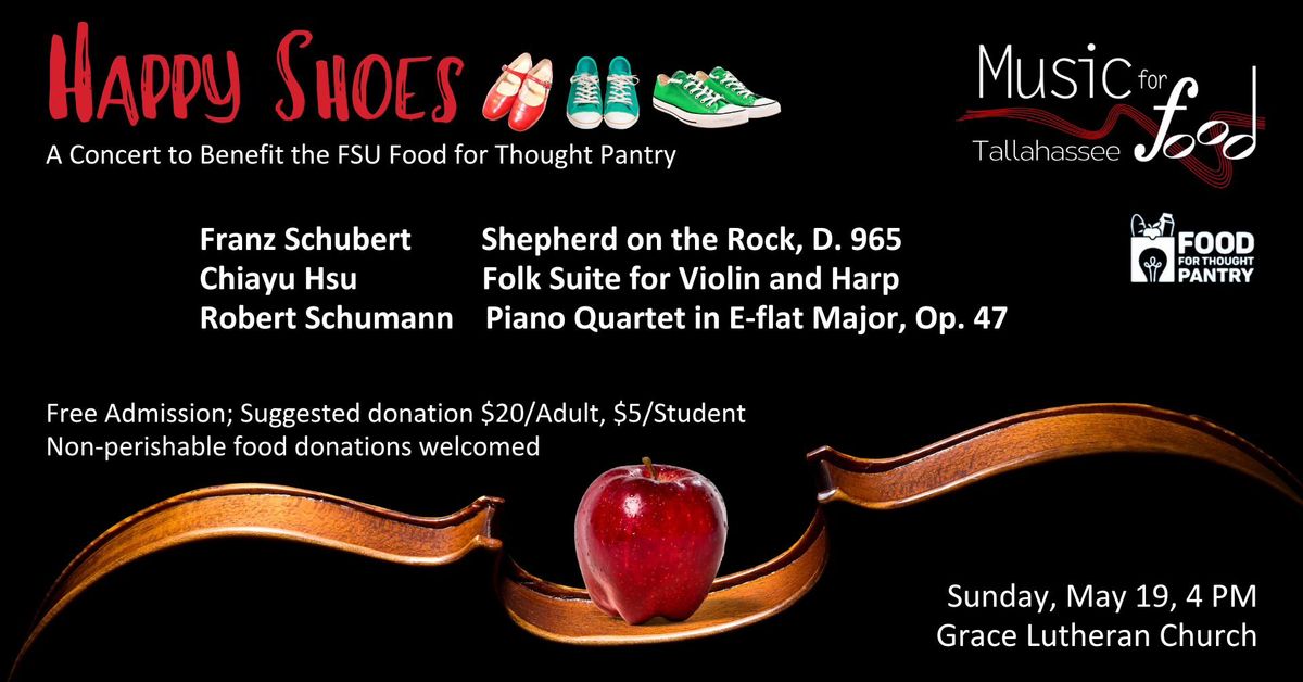 "Happy Shoes," a Music for Food Tallahassee Benefit Concert for the FSU Food for Thought Pantry