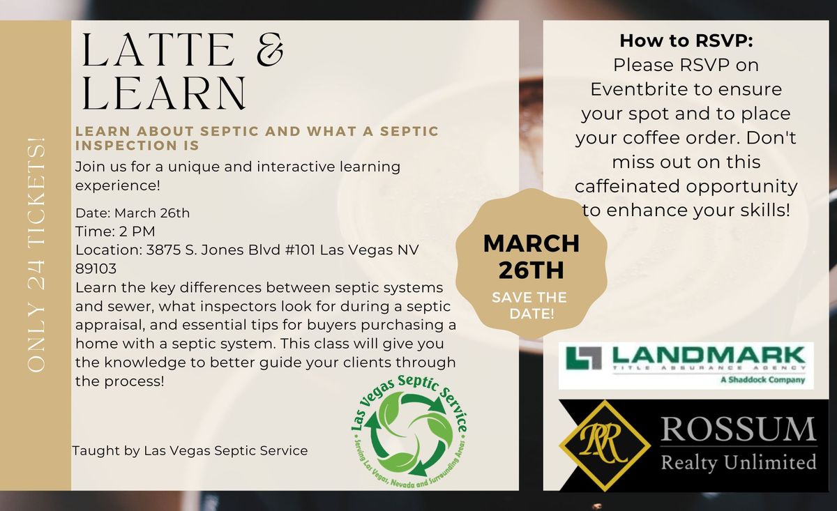 Latte and Learn. What is septic and what is a septic inspection 