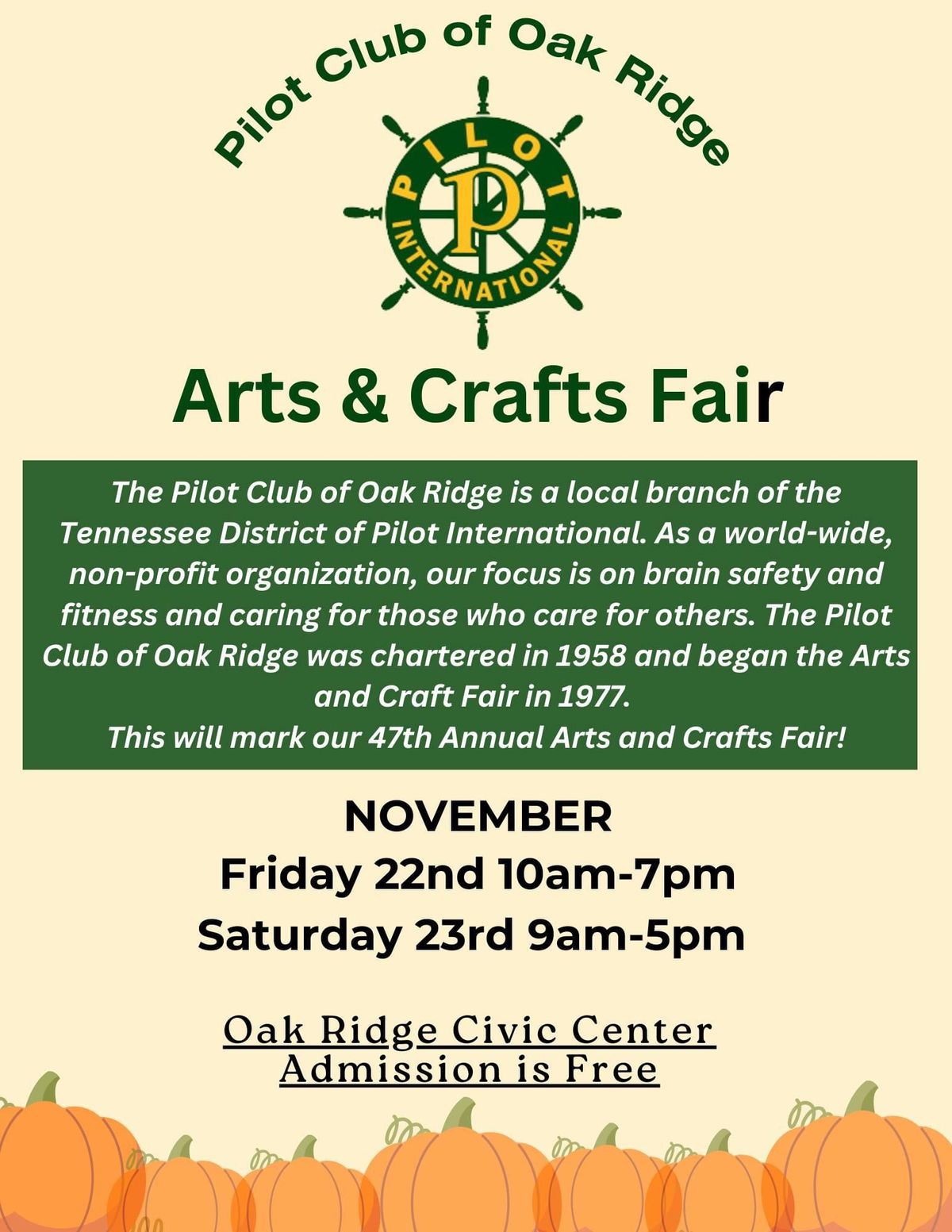 Pilot Club of Oak Ridge Arts & Crafts Fair