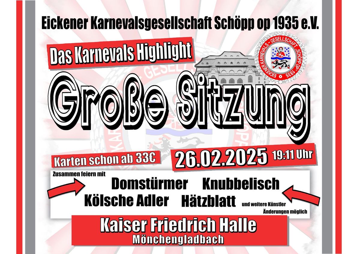 Gro\u00dfe Sitzung in der Kaiser Friedrich Halle