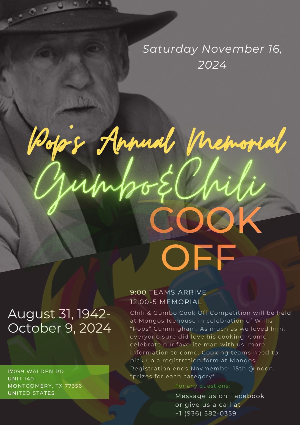 Pop\u2019s Annual Memorial Gumbo & Chili Cookoff