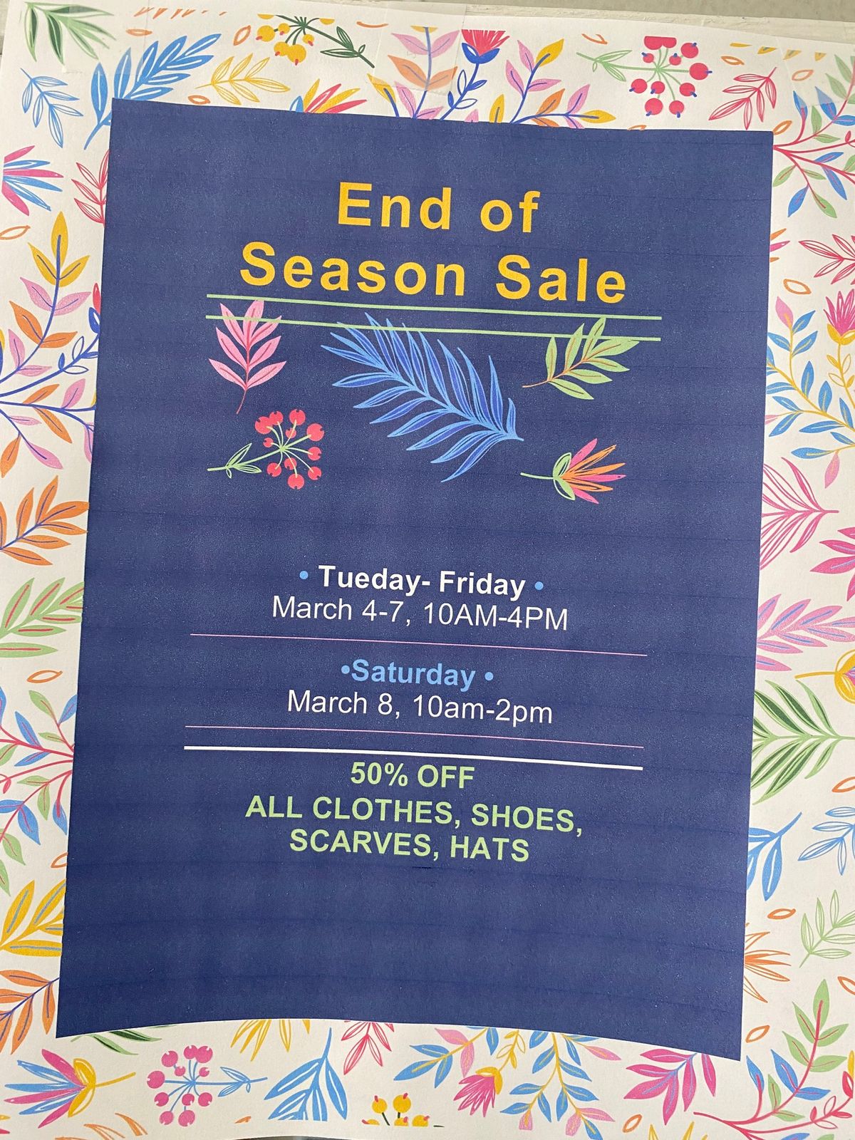 End of Season Sale