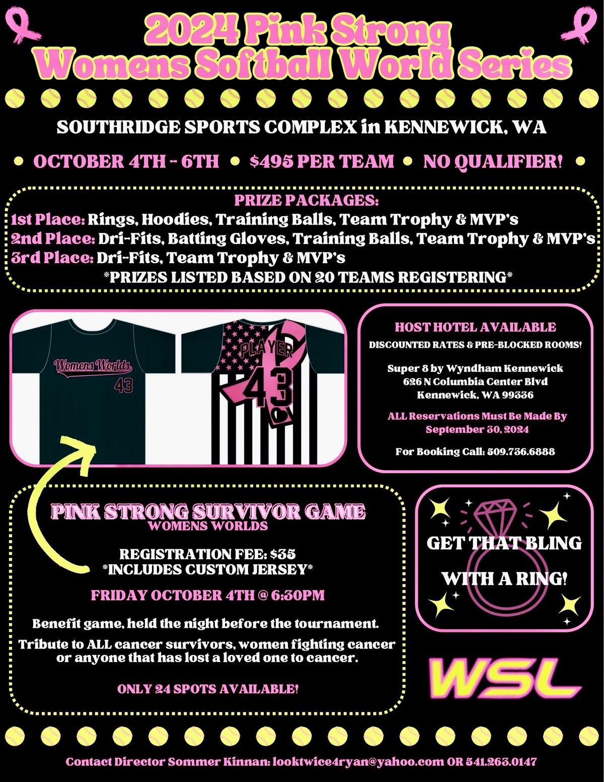 3rd ANNUAL Pink Strong WOMANS WORLD SERIES 