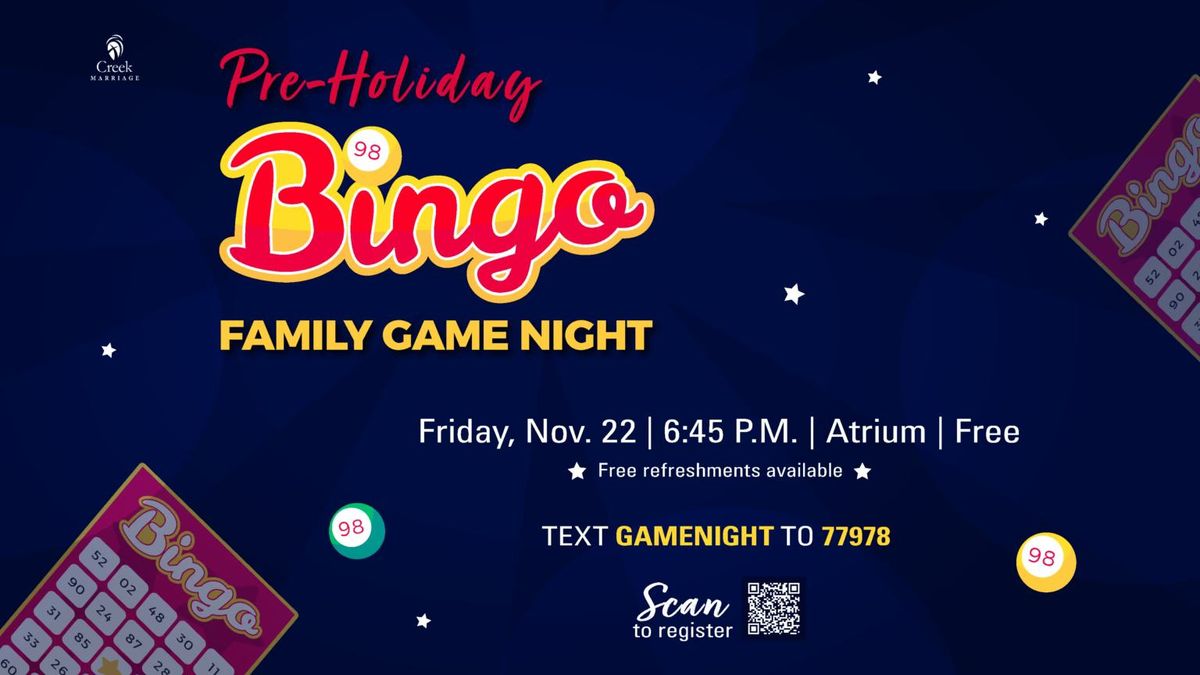 Pre-Holiday Bingo Family Game Night