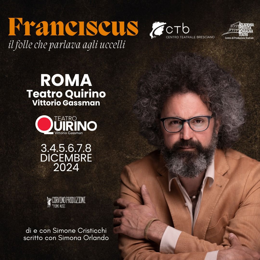 Simone Cristicchi FRANCISCUS | Teatro Quirino ROMA 4.12